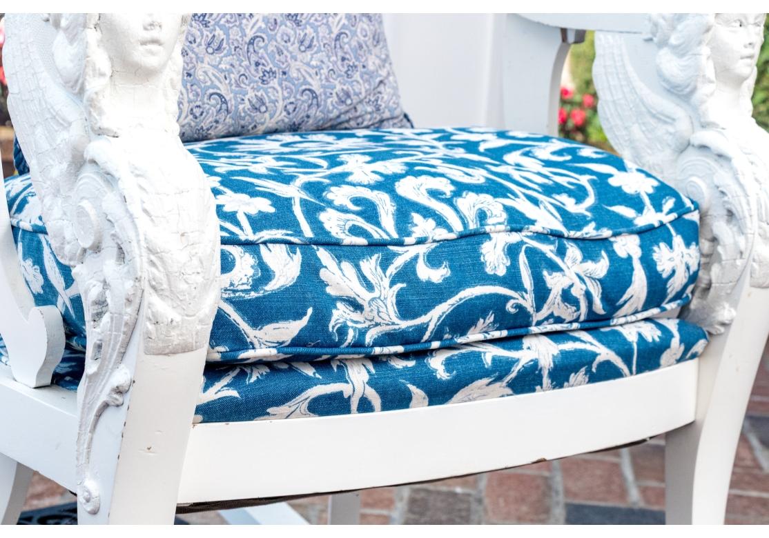 Tissu Fauteuil à bascule Empire tardif, sculpté et peint, vers 1890 1890 en vente