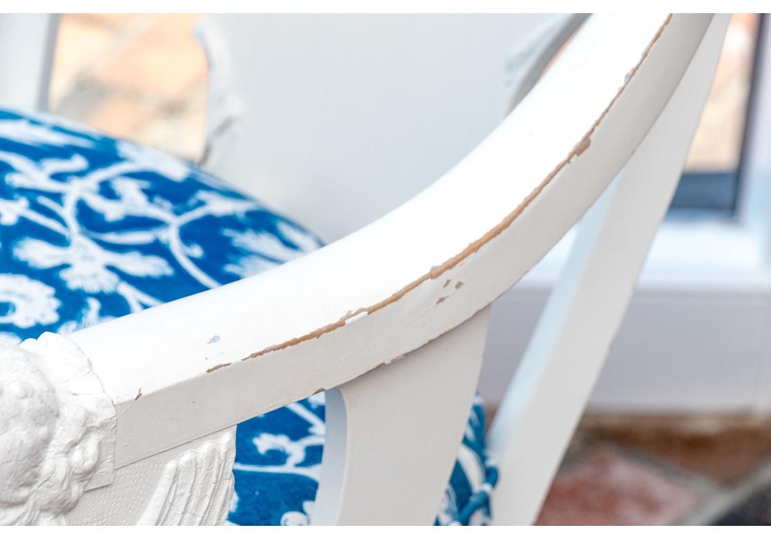 Sillón Americano Imperio Tardío de Madera Tallada y Pintada, Ca. 1890 imperio estadounidense en venta