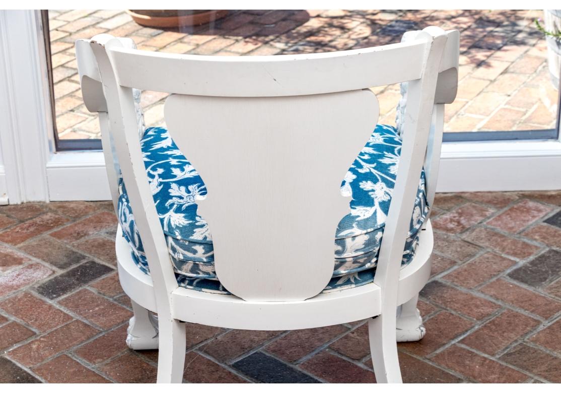 Sillón Americano Imperio Tardío de Madera Tallada y Pintada, Ca. 1890 siglo XIX en venta