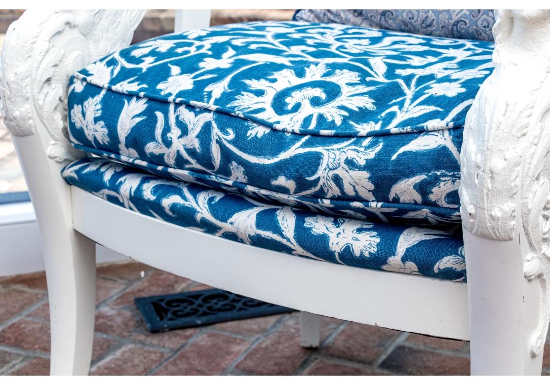 Sillón Americano Imperio Tardío de Madera Tallada y Pintada, Ca. 1890 en venta 1