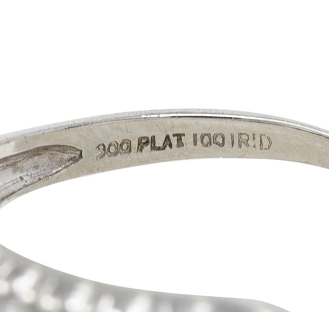 Late Art Deco 0.50 Carat Single Cut Diamond Platinum Cluster Band Ring 2
