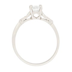 Late Art Deco 0.71 Carat Diamond Soliataire Engagement Ring, circa 1940s