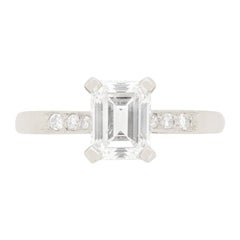 Vintage Late Art Deco 1.08ct Diamond Solitaire Engagement Ring, c.1940s