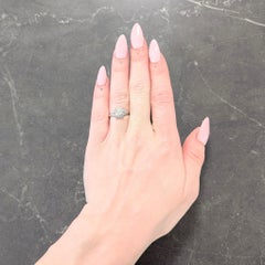 Late Art Deco 1.20 CTW Transitional Cut Diamond Platinum Vintage Engagement Ring