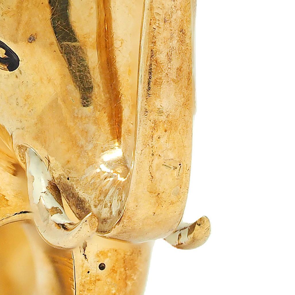 Ciondolo Elefante in oro giallo 14 carati tardo Art Déco in vendita 1