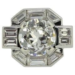 Spätes Art Deco 1,80 Karat Diamantring