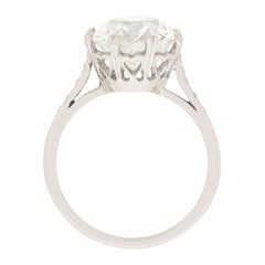 Art Deco 4.23ct Old Cushion Cut Diamond Solitaire Ring, circa 1930s