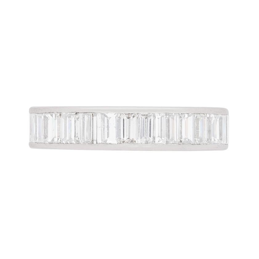 Late Art Deco Baguette Cut Diamond Full Eternity Ring, circa 1940s