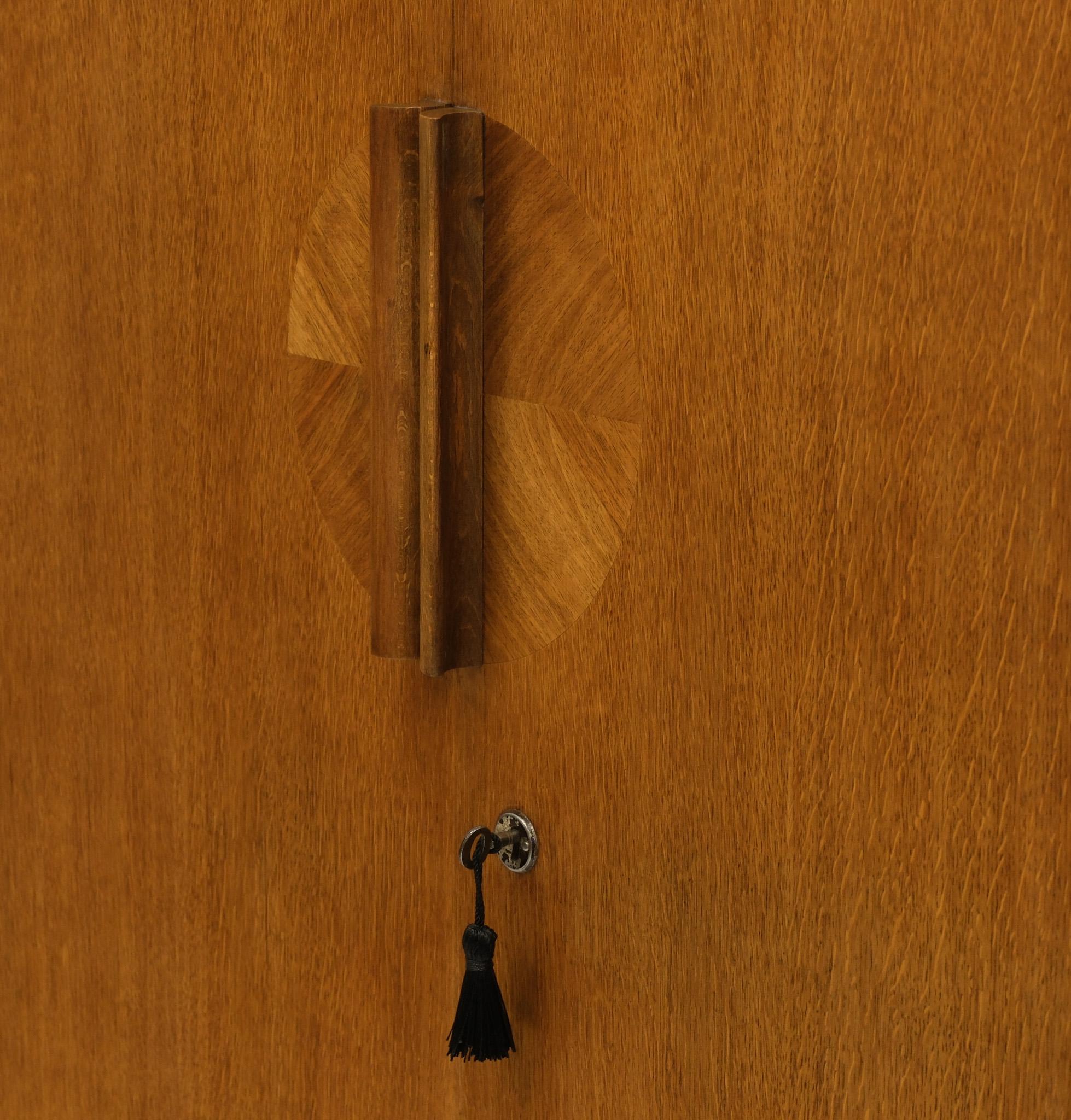 Veneer Late Art Deco Bauhaus Czech Compact Wardrobe Tallboy By United Up