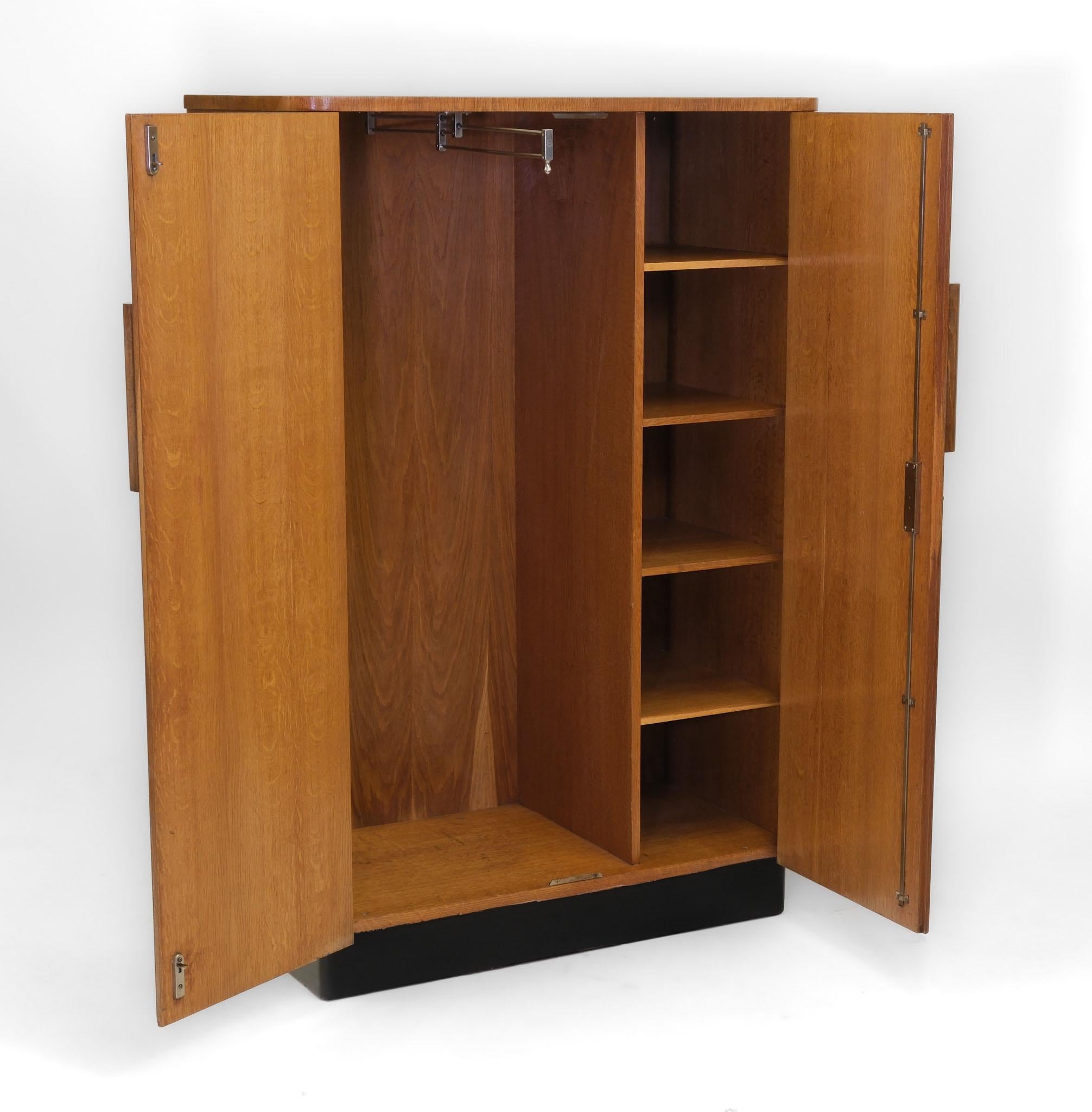 20th Century Late Art Deco Bauhaus Czech Compact Wardrobe Tallboy By United Up