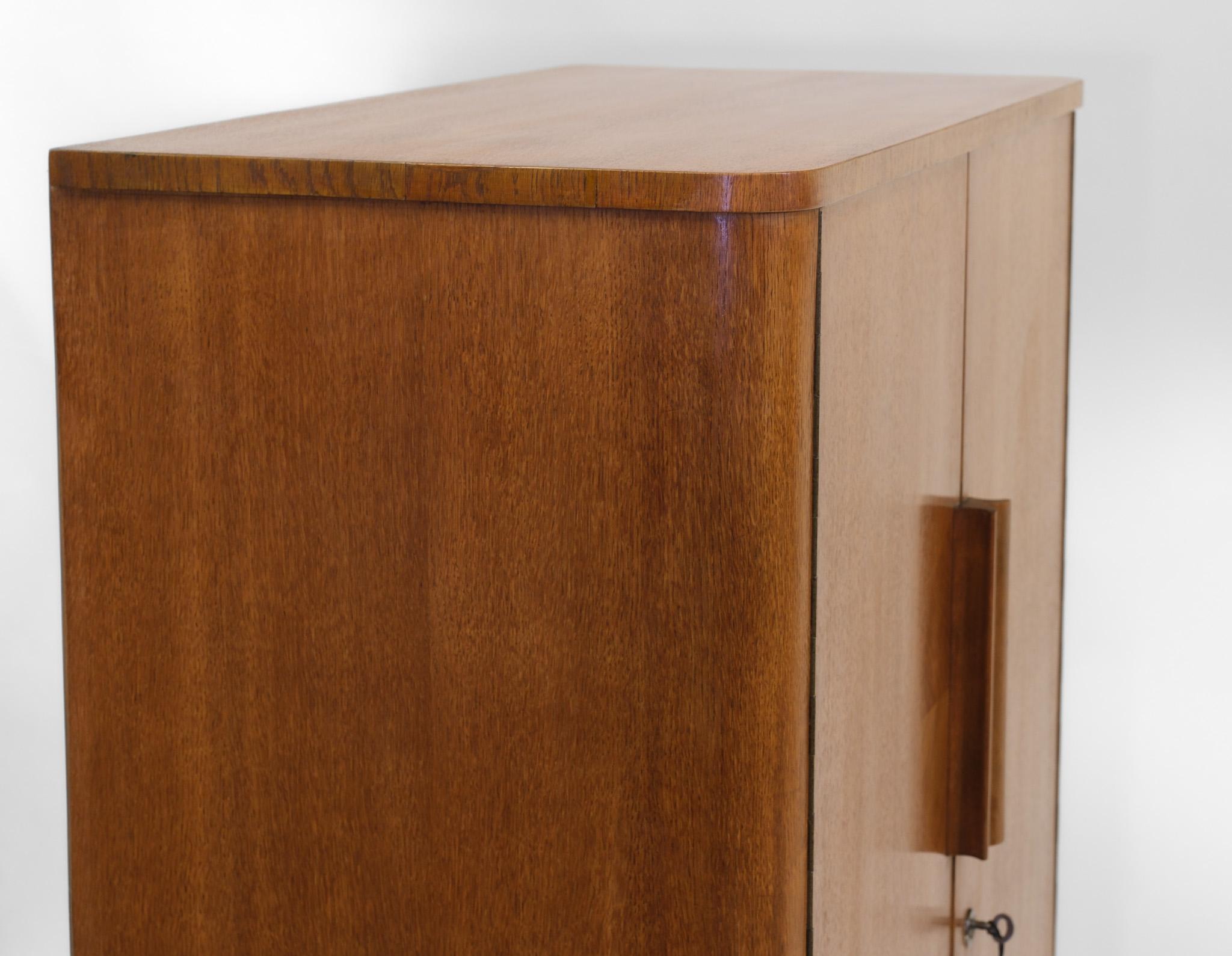 Late Art Deco Bauhaus Czech Compact Wardrobe Tallboy By United Up 2