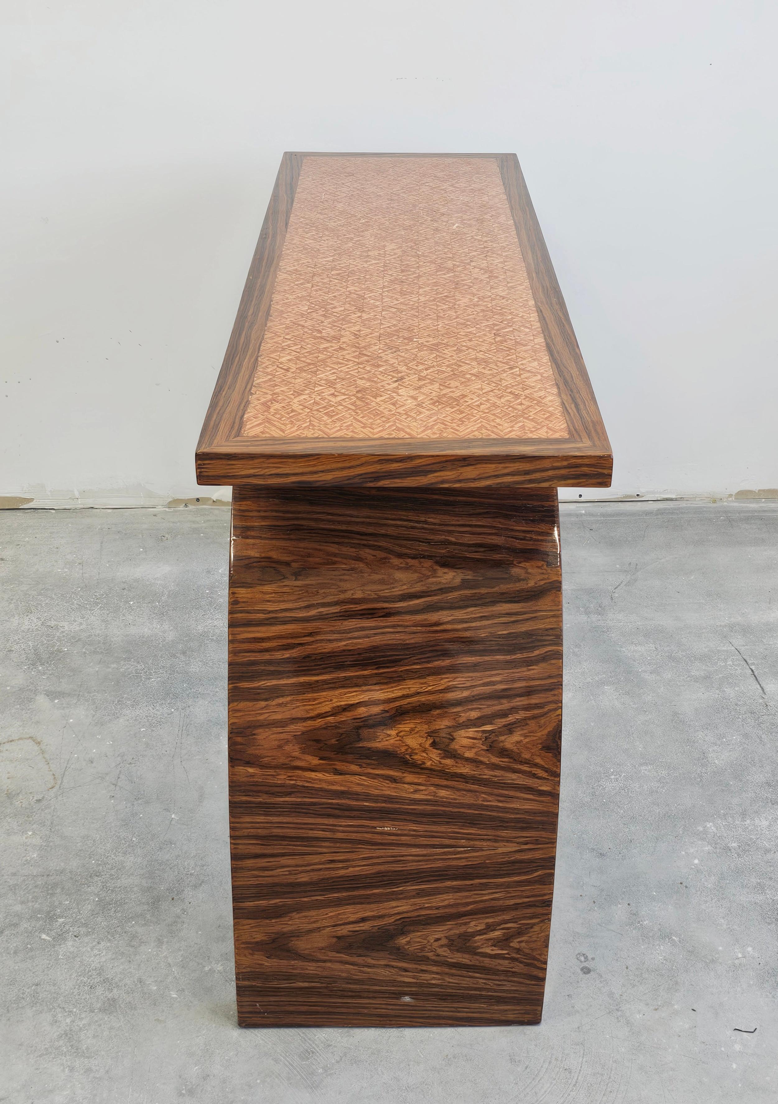 Late Art Deco Console Table with a drawer done in Walnut Veneer, Austria 1950s For Sale 3