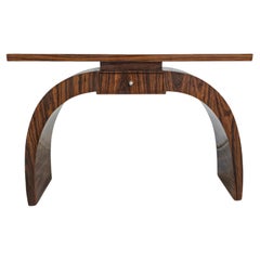 Late Art Deco Console Table with a drawer done in Walnut Veneer, Austria 1950s