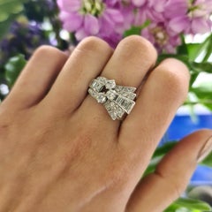 Late Art Deco Diamond And Platinum Ring, 1.60 carats, Circa 1940