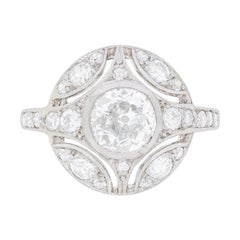Late Art Deco Diamond Cluster Ring, circa 1930s