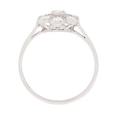 Late Art Deco Diamond Daisy Cluster Ring, circa 1930s