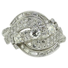 Vintage Late Art Deco Diamond Dress Ring