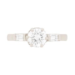 Late Art Deco Diamond Solitaire Engagement Ring, circa 1930s