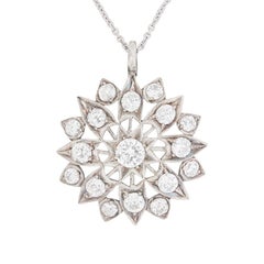 Late Art Deco 3.70ct Diamond Star Necklace Pendant, circa 1930s