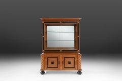 Late Art Deco Display Cabinet in Oak, Belgium 1940s