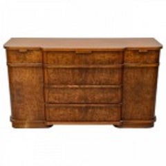 Late Art Deco Flame Mahogany Sideboard or Buffet, France