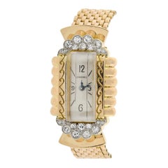 Late Art Deco French 0.70 Carat Total Carat Diamond Watch