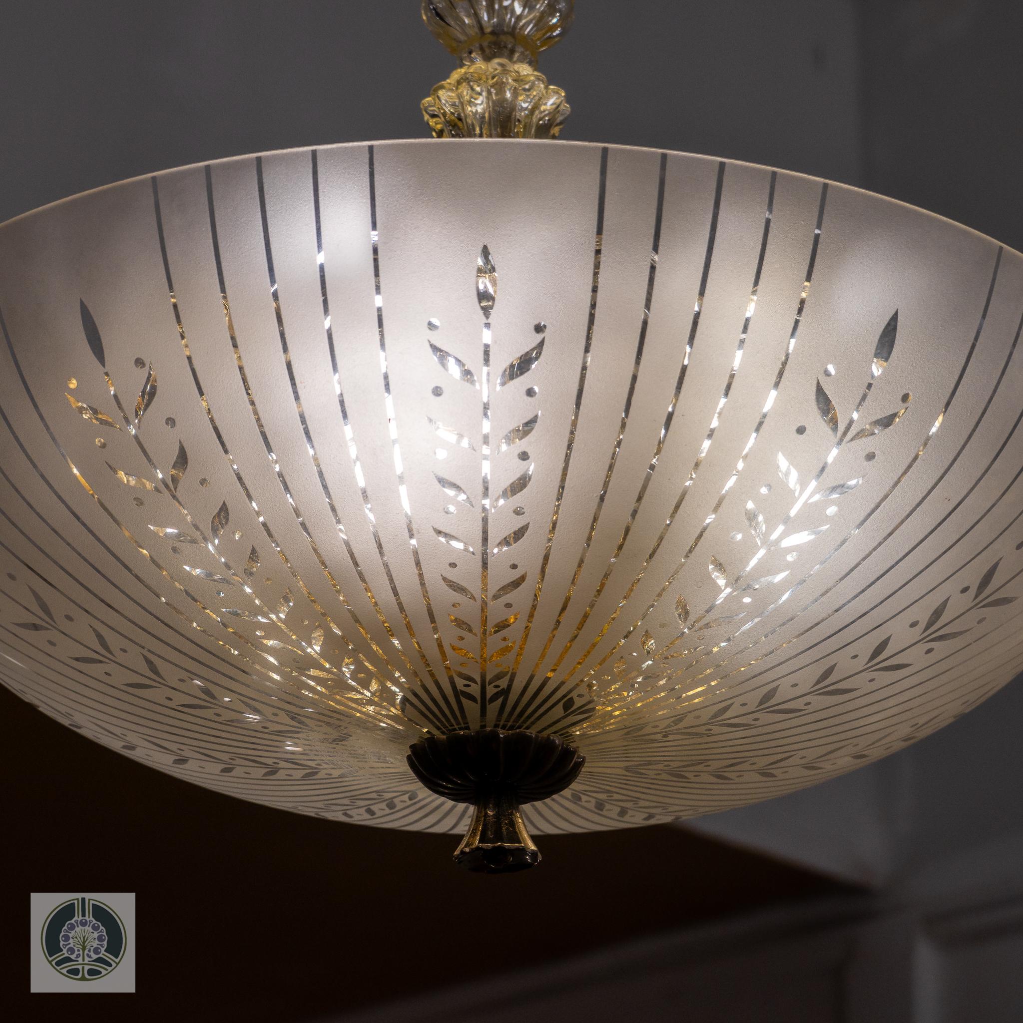 Spätes Art Deco Glas Anhänger im Angebot 2