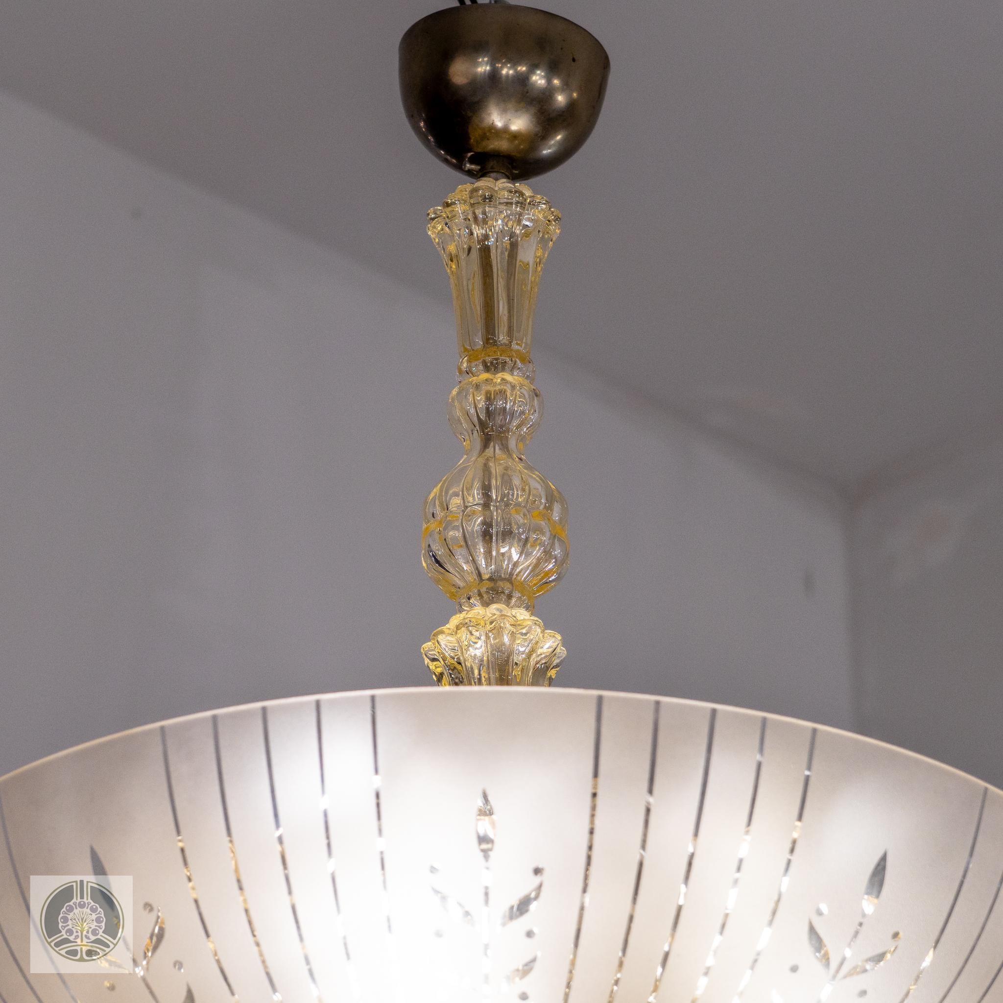 Spätes Art Deco Glas Anhänger im Angebot 3