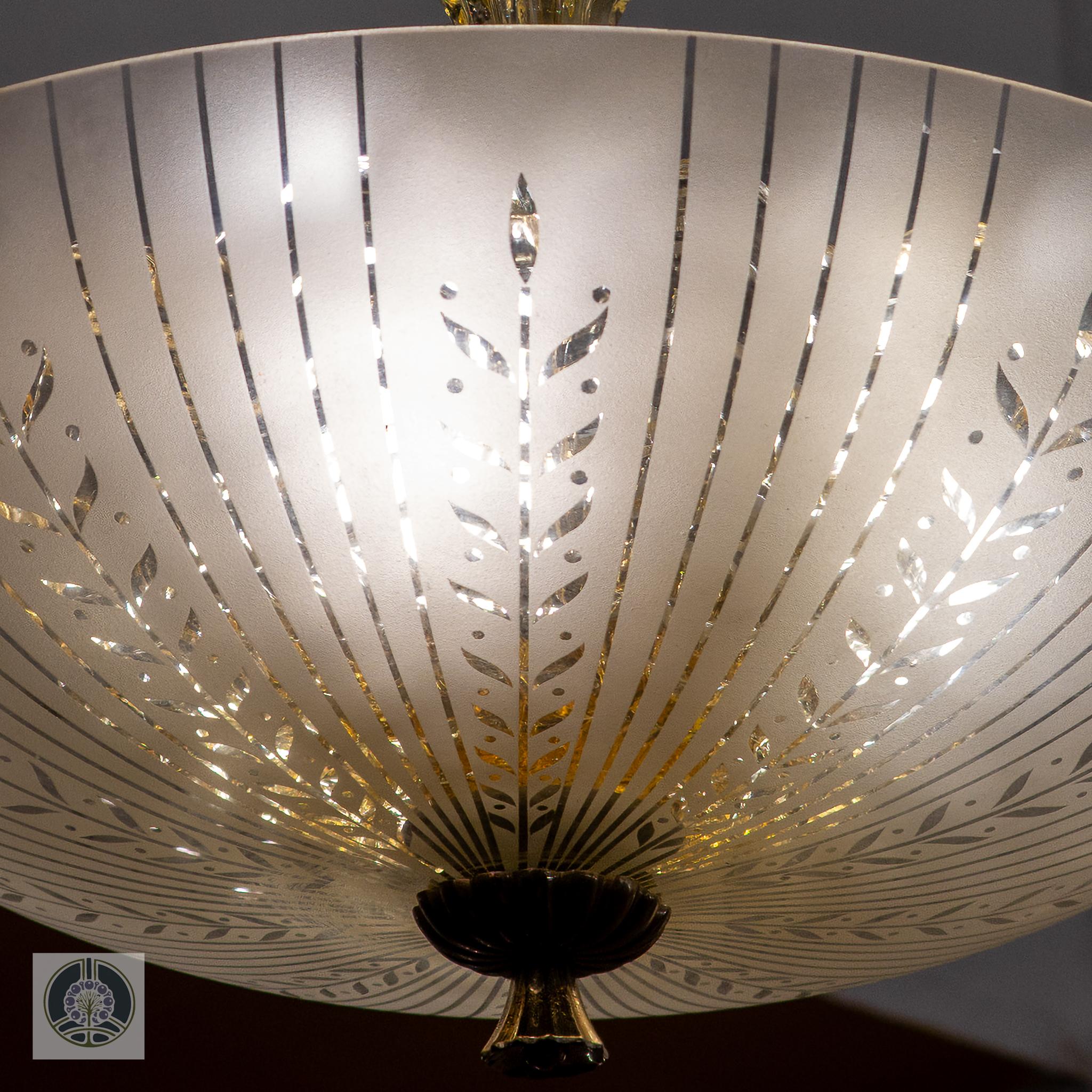 Spätes Art Deco Glas Anhänger im Angebot 5