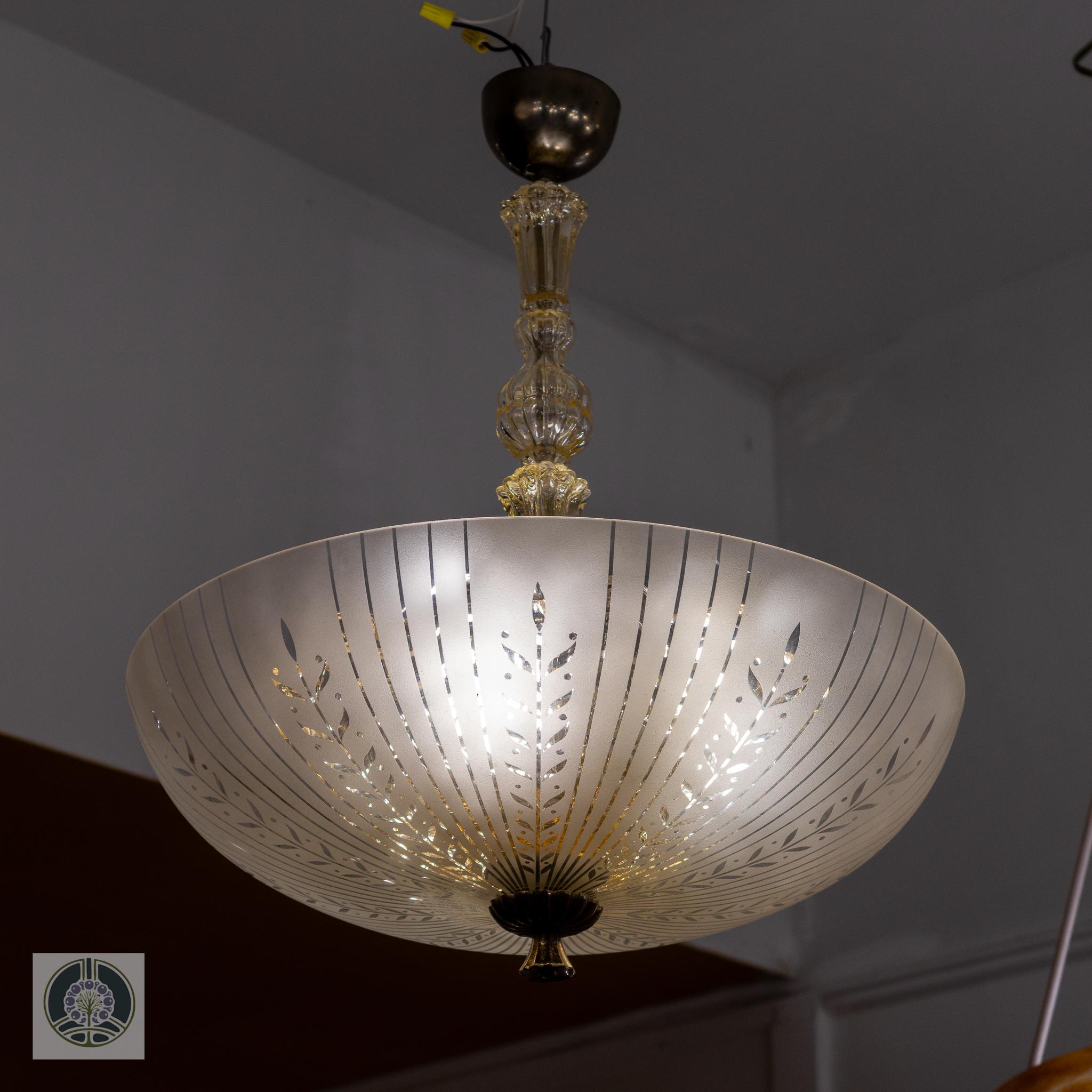 Spätes Art Deco Glas Anhänger im Angebot 6