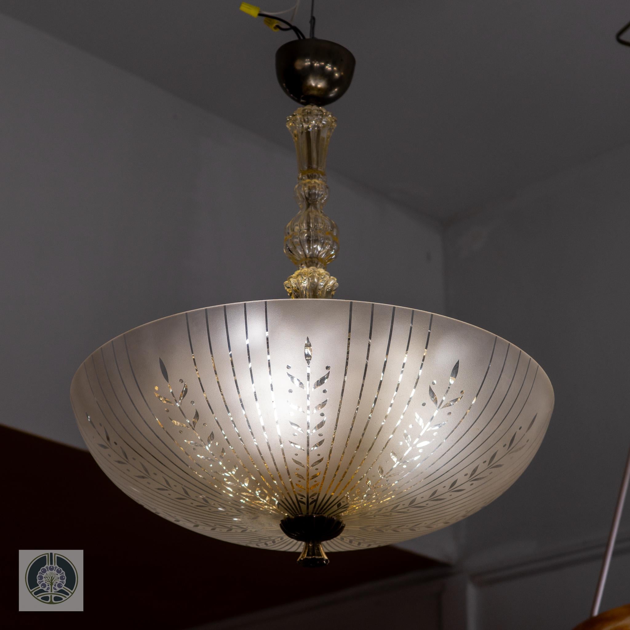 Spätes Art Deco Glas Anhänger im Angebot 8