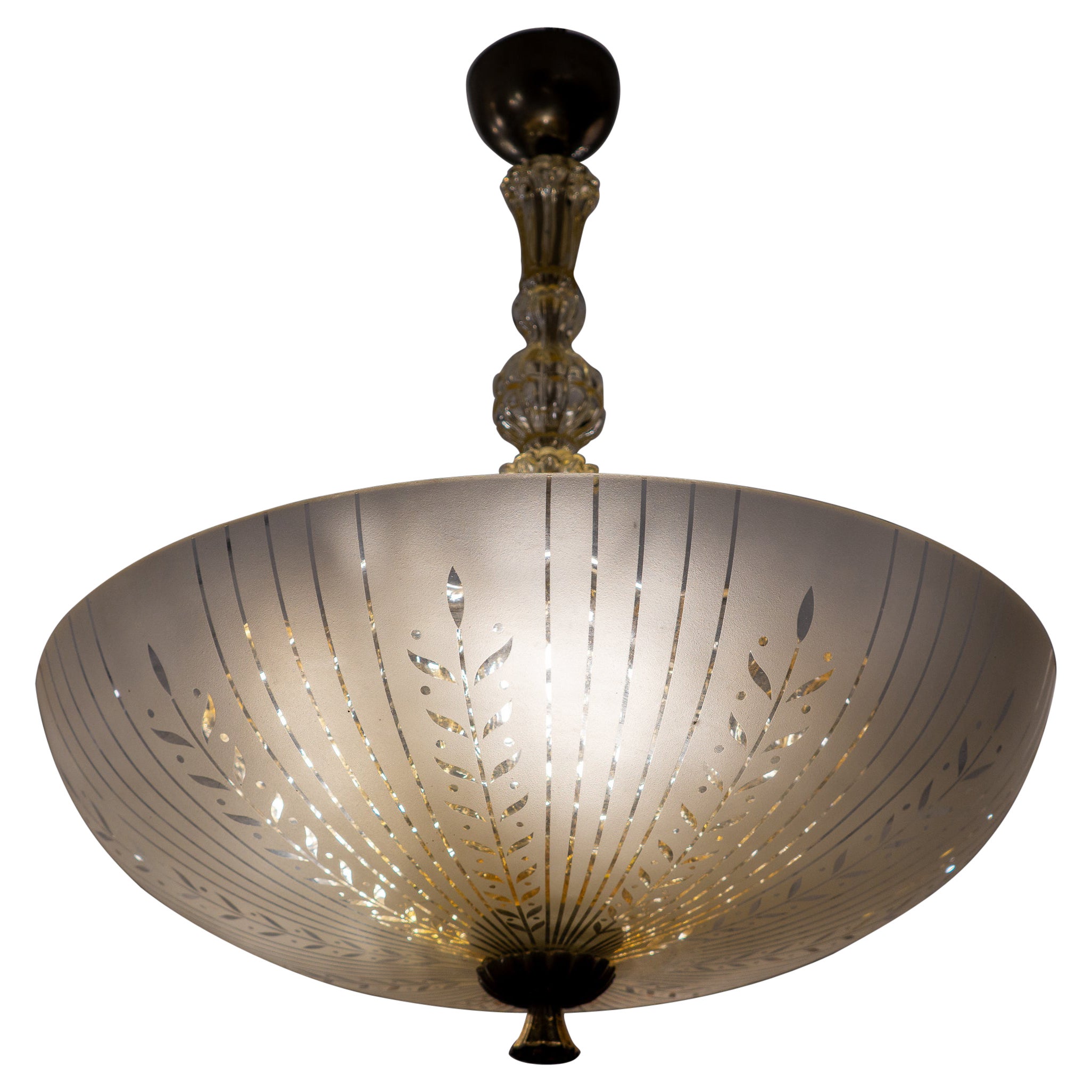 Spätes Art Deco Glas Anhänger im Angebot