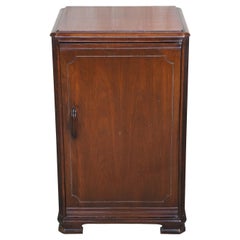 Late Art Deco Mahogany Continental Record Cabinet Side Table Turntable Stand