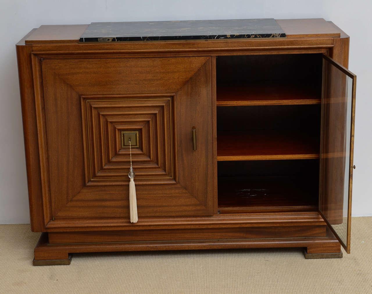 French Late Art Deco Mahogany Credenza For Sale