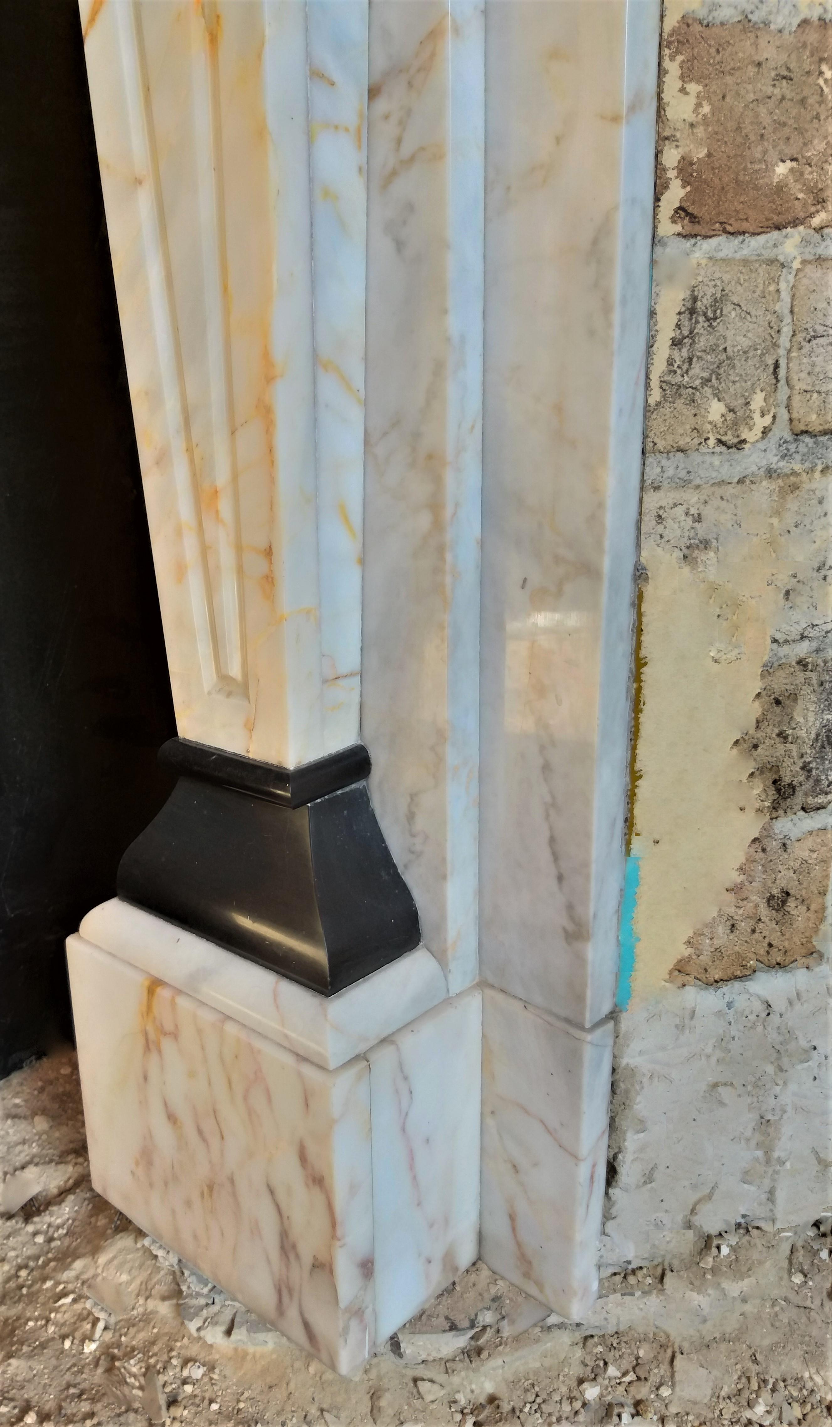 Mid-20th Century ART DECO Marble Fireplace For Sale