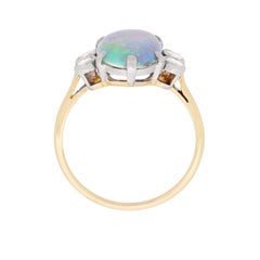 Late Art Deco Opal and Diamond Dress Ring, circa 1940s