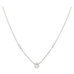 Late Art Deco Platinum and Diamond Pendant Necklace 0.80ctw
