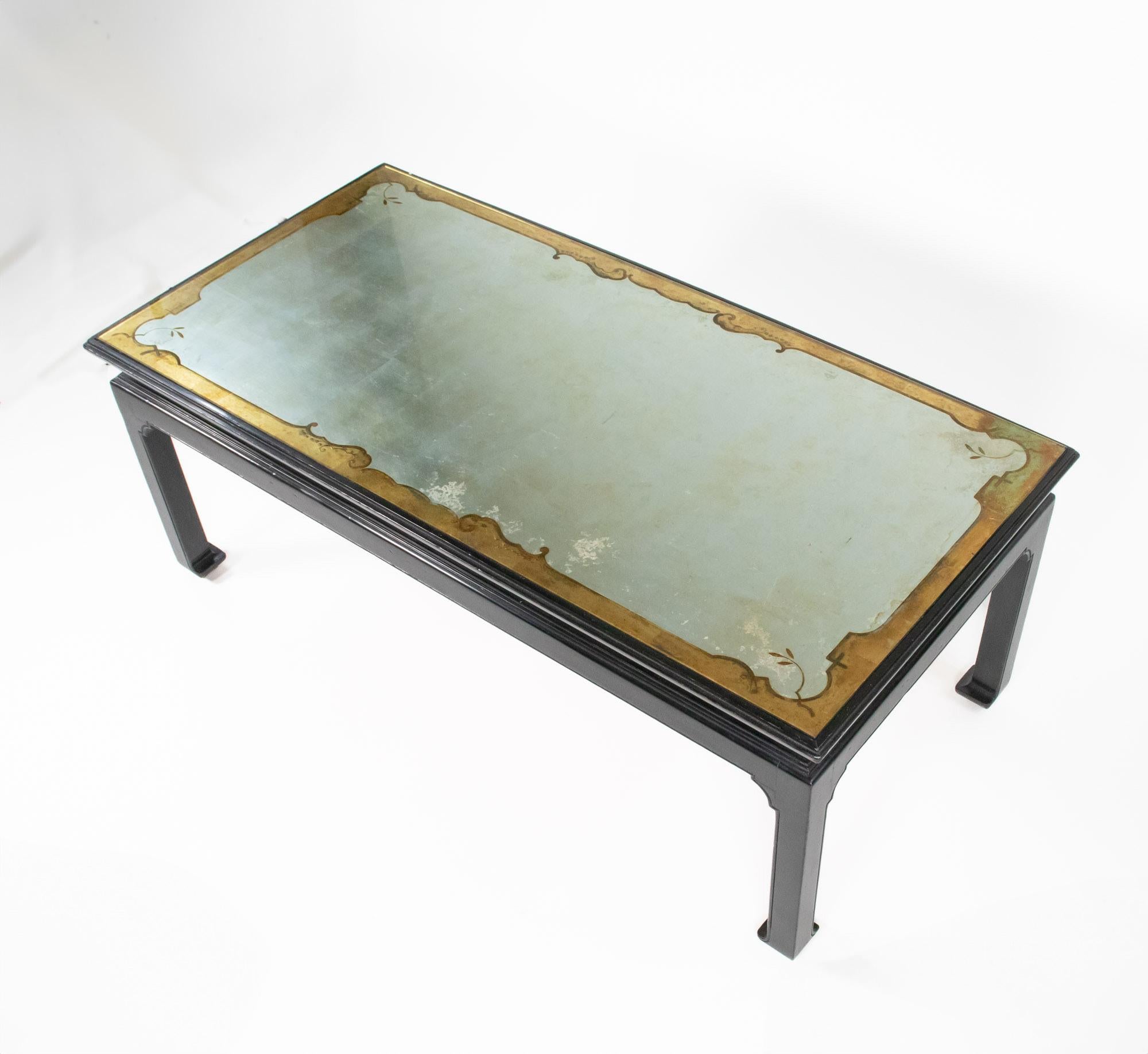 Late Art Deco Silver and Gold Leaf Coffee Table Attributed to Maison Jansen 7