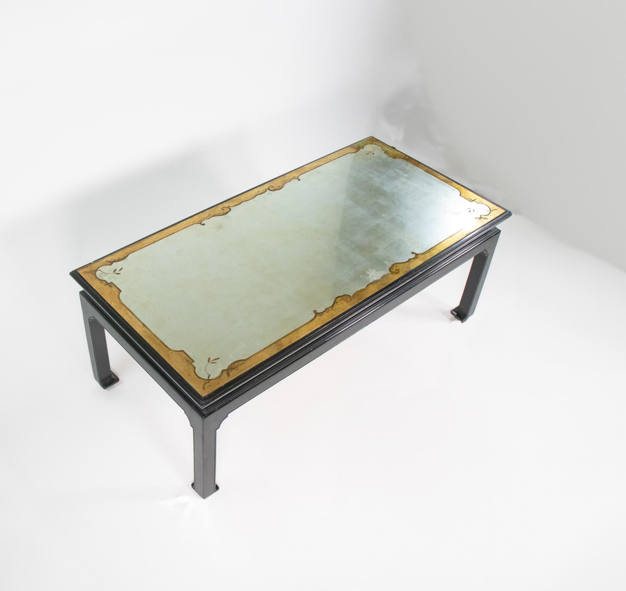 Late Art Deco Silver and Gold Leaf Coffee Table Attributed to Maison Jansen 9