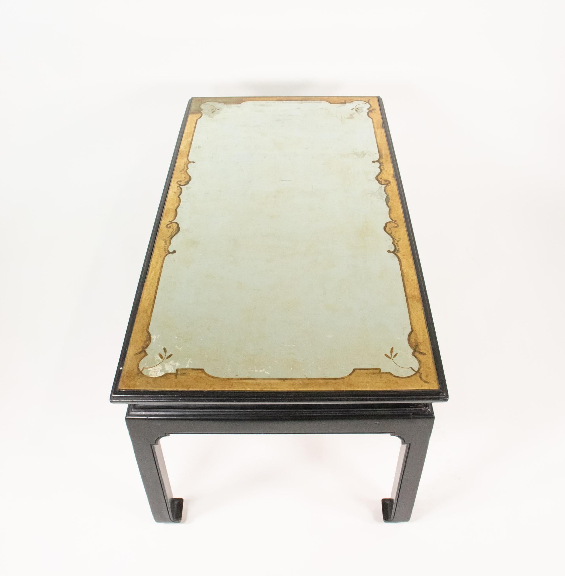 Late Art Deco Silver and Gold Leaf Coffee Table Attributed to Maison Jansen 10