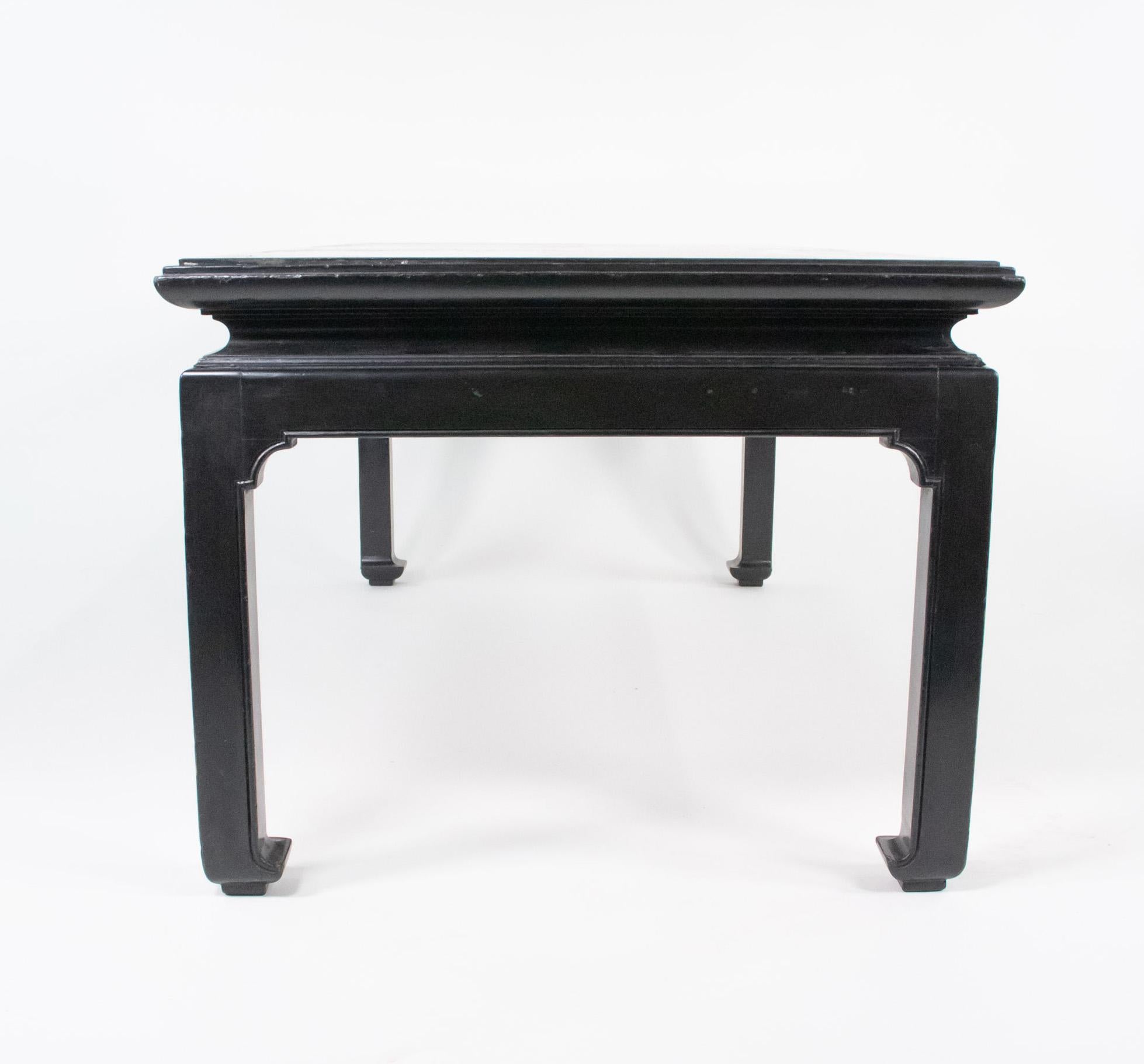 20th Century Late Art Deco Silver and Gold Leaf Coffee Table Attributed to Maison Jansen