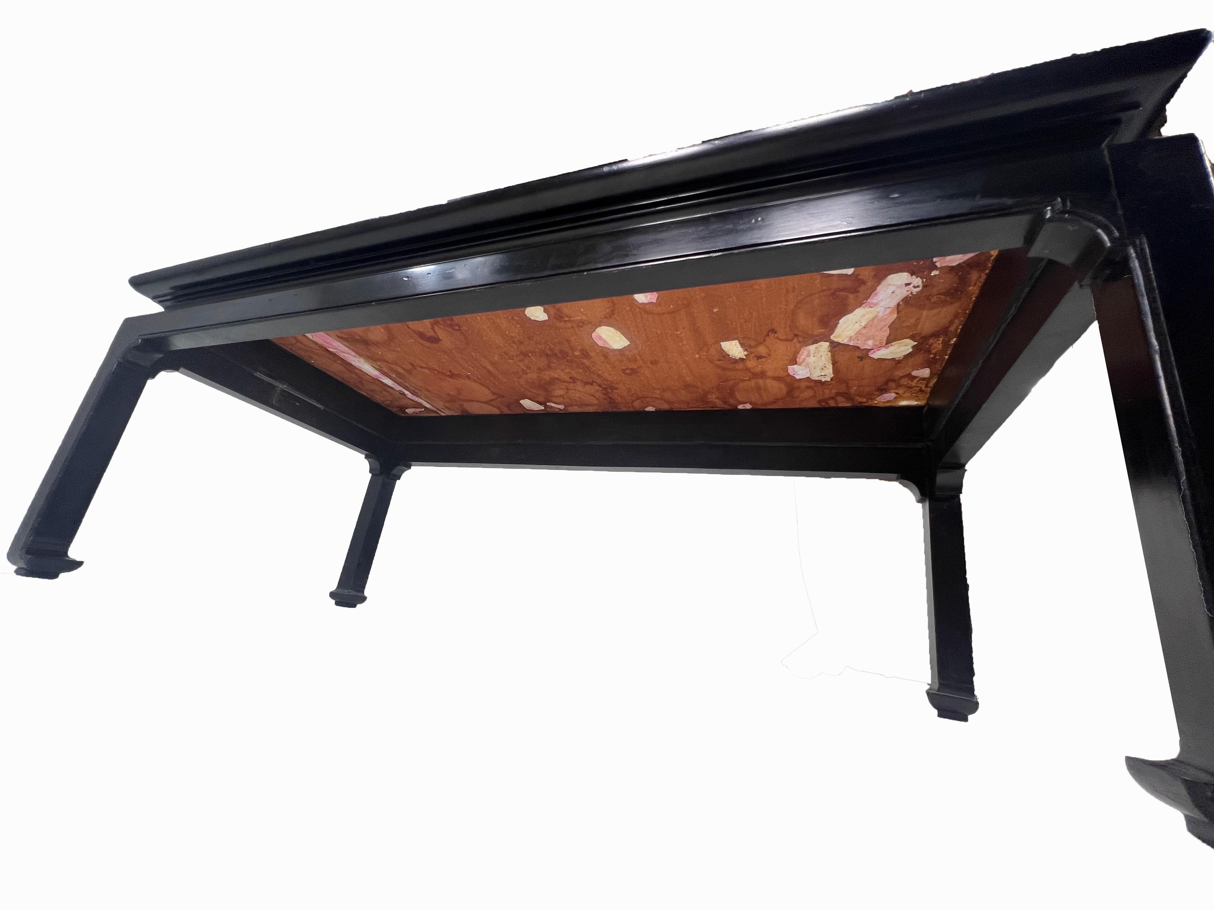 Late Art Deco Silver and Gold Leaf Coffee Table Attributed to Maison Jansen 2
