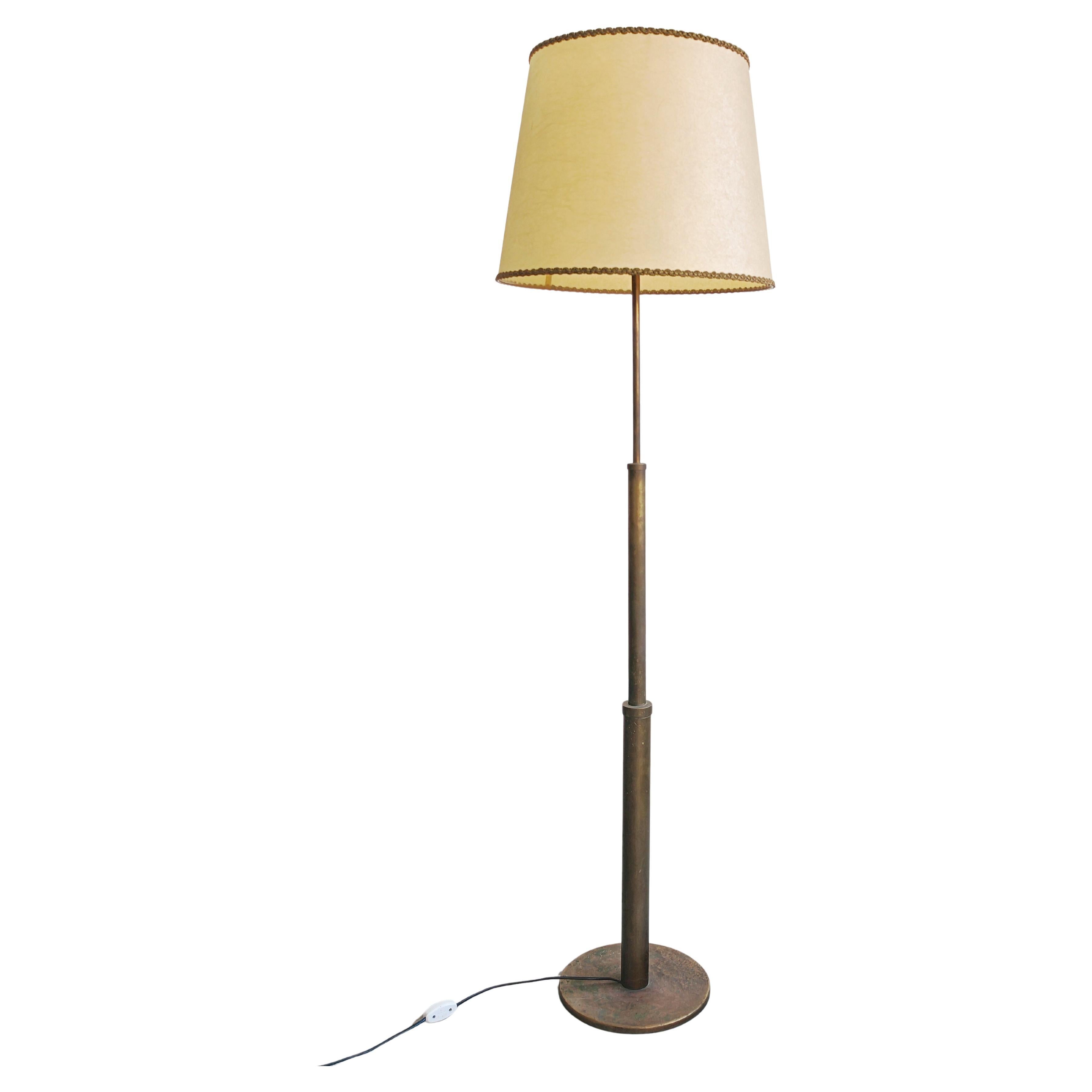 Late Art Deco Skyscraper Floor Lamp in Bronze, Austria 1940s