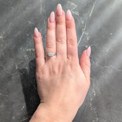 Late Art Deco Transitional Cut Diamond Platinum Vintage Lotus Engagement Ring