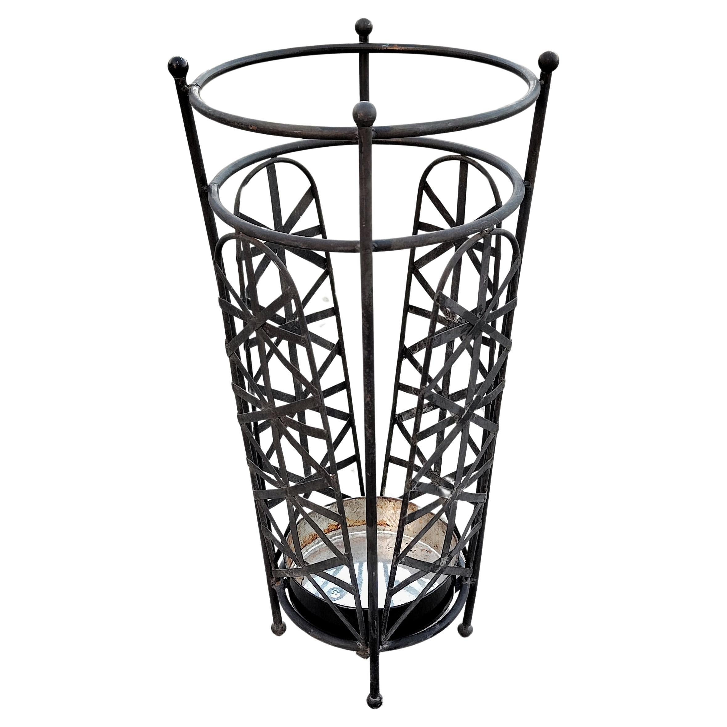 Late Art Deco Umbrella Stand in Painted Iron, Italy 1950s