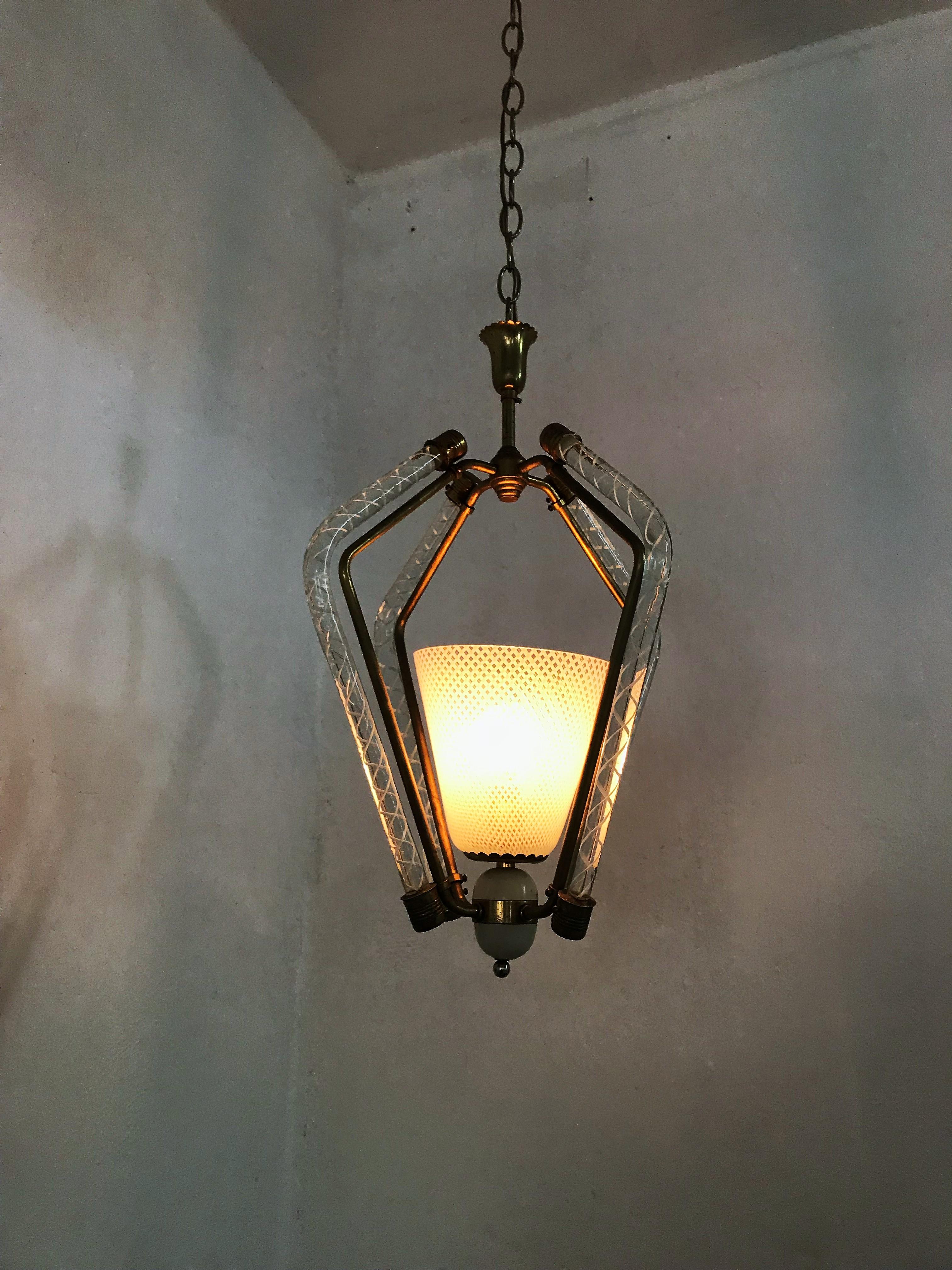 20th Century Late Art Deco Venini Lantern in 