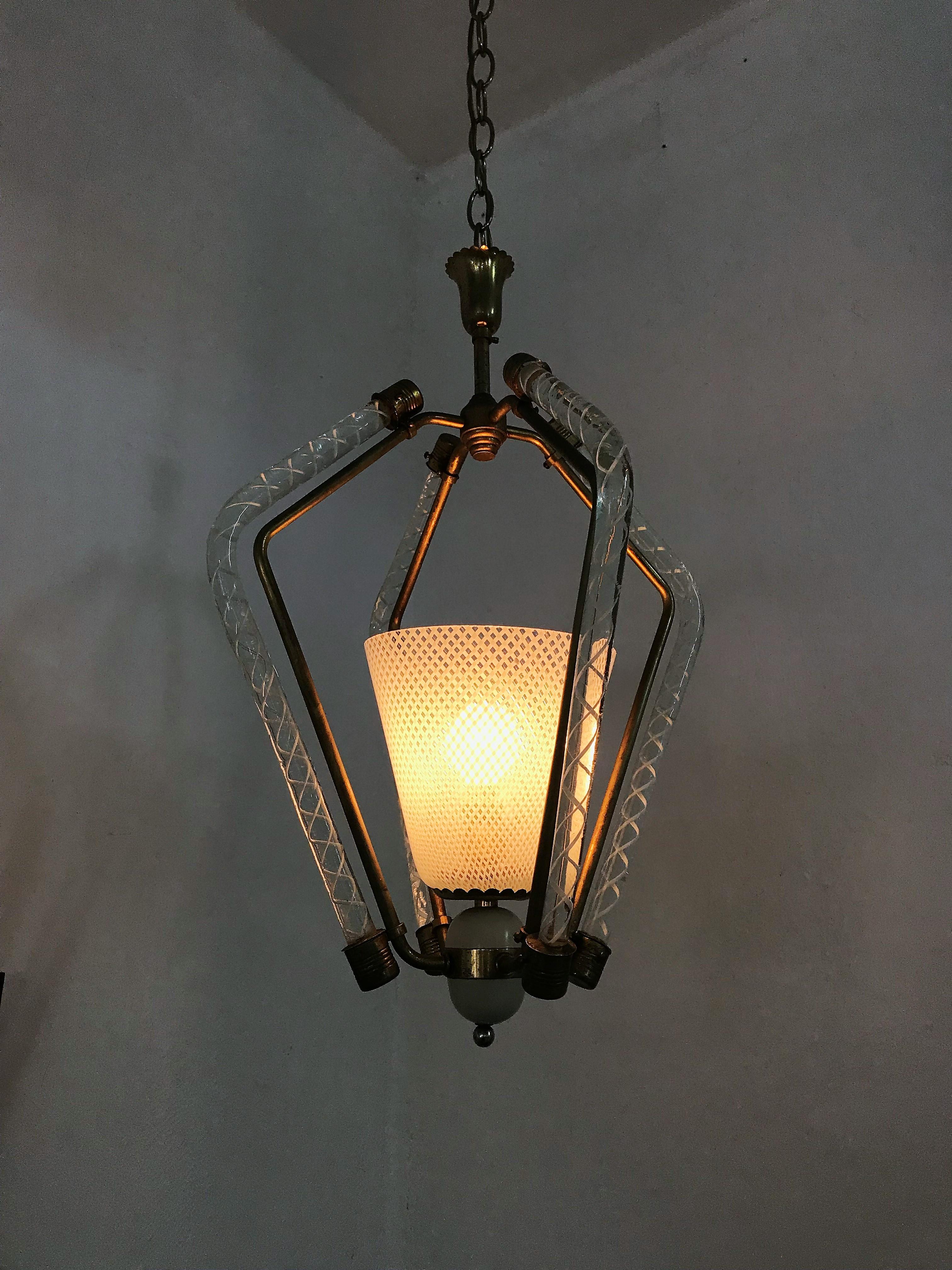 Late Art Deco Venini Lantern in 