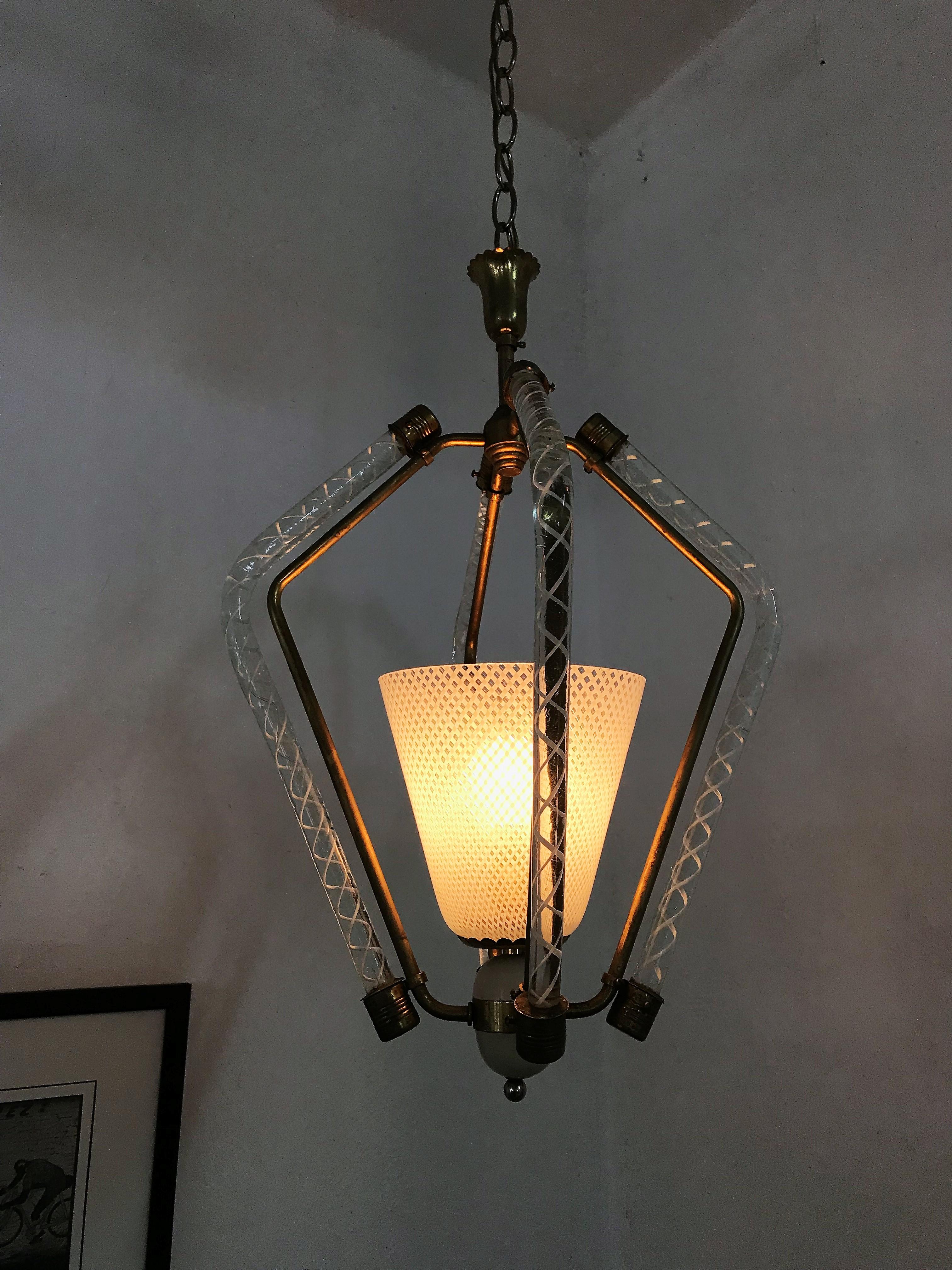 Late Art Deco Venini Lantern in 
