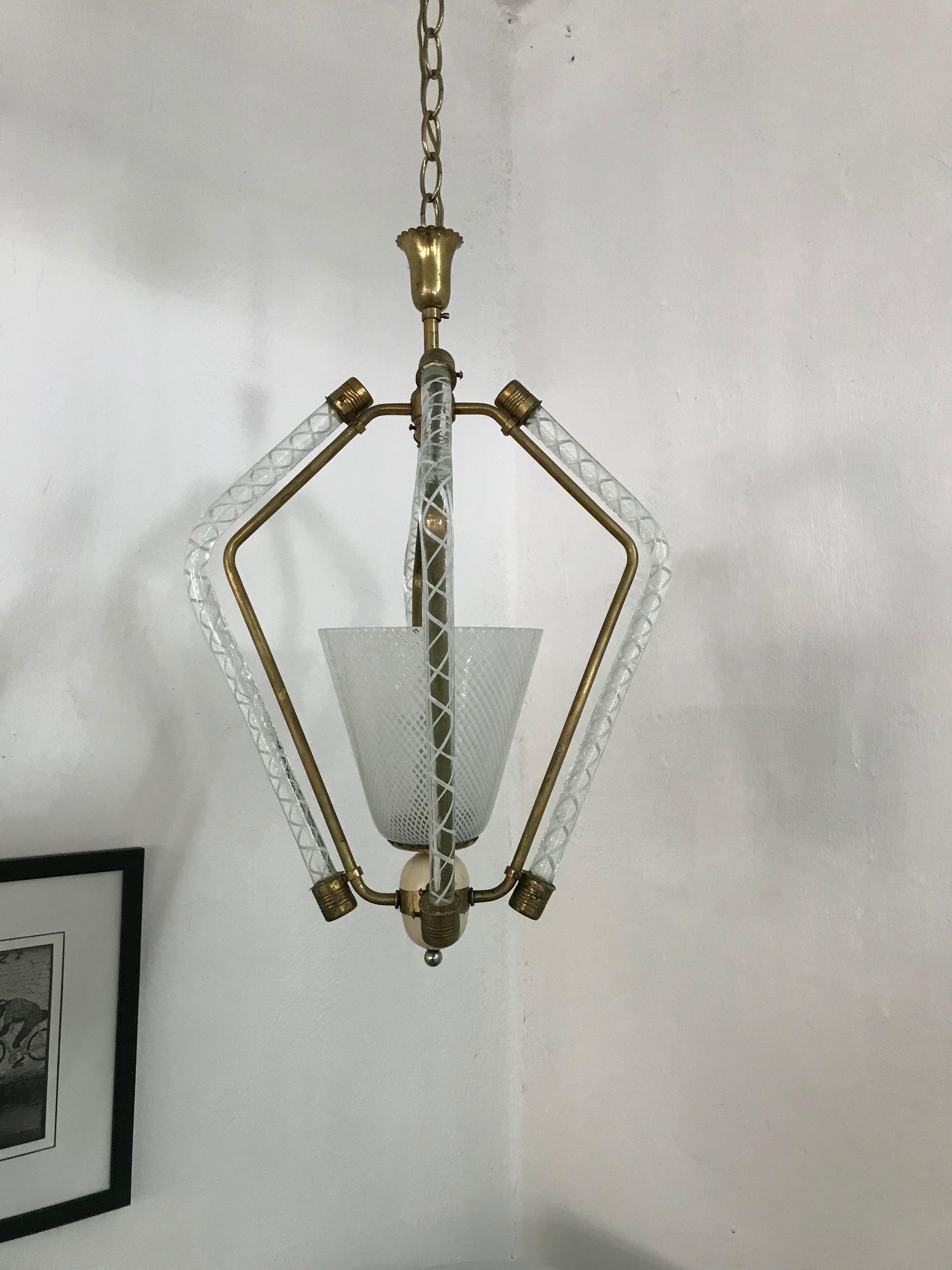 Late Art Deco Venini Lantern in 