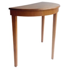 LAte Arte Deco walnut Demi Lune Halfmoon console Table 40s